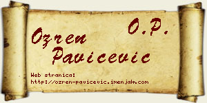 Ozren Pavičević vizit kartica